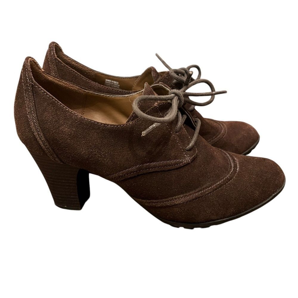 Sonoma Megan Brown Leather Tie Closure Heels Women's Size 9